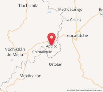 Map of Apulco, Zacatecas