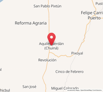 Map of Aquiles Serdán (Chuiná), Campeche