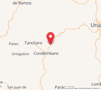 Map of Araparícuaro (Aparícuaro), Michoacán