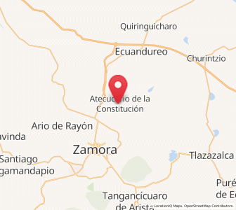 Map of Atecucario de la Constitución (Atecuario), Michoacán