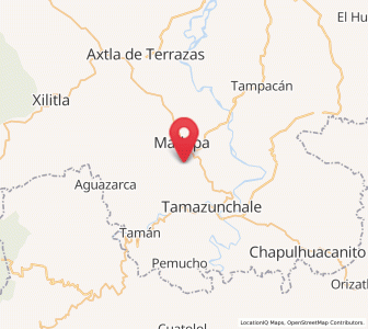 Map of Atlamaxátl, San Luis Potosí