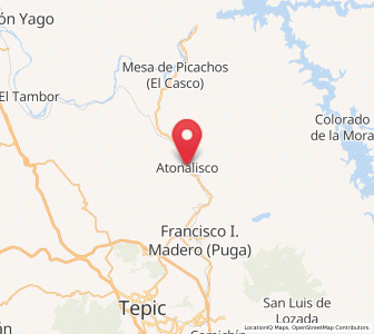 Map of Atonalisco, Nayarit