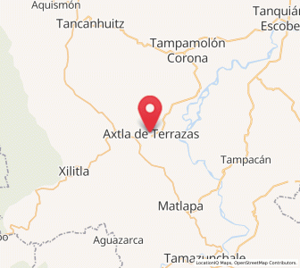 Map of Axtla de Terrazas, San Luis Potosí