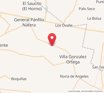 Map of Bajío de San Nicolás, Zacatecas