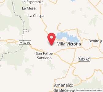 Map of Barrio los Tules, México