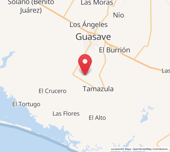 Map of Bebelama, Sinaloa