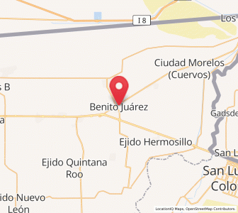 Map of Benito Juárez, Baja California