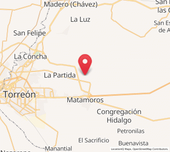 Map of Benito Juárez, Coahuila
