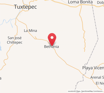 Map of Bethania, Oaxaca