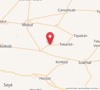 Map of Bokoba, Yucatán