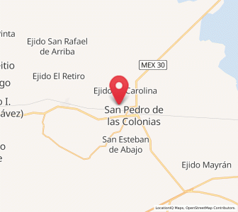 Map of Bolívar, Coahuila