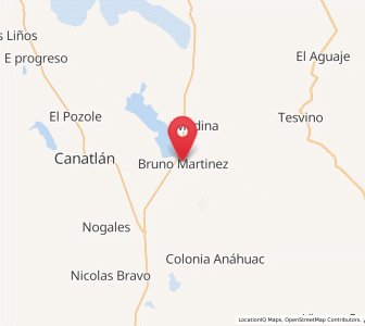 Map of Bruno Martínez, Durango