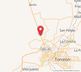 Map of Bucareli, Durango