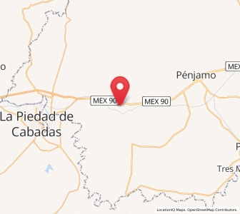 Map of Buenavista de Cortés, Guanajuato