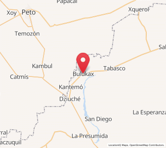 Map of Bulukax, Quintana Roo