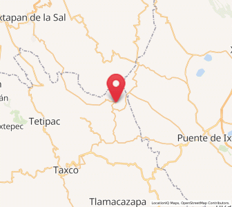 Map of Cacahuamilpa, Guerrero