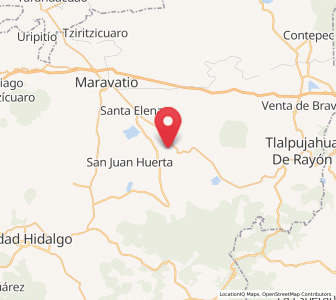 Map of Cachivi, Michoacán
