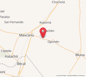 Map of Calcehtok, Yucatán