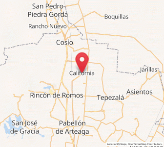 Map of California, Aguascalientes