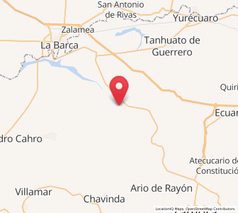 Map of Camucuato, Michoacán