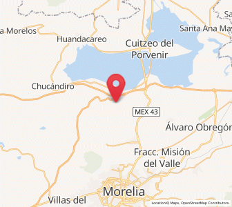 Map of Cañada de la Yerbabuena, Michoacán