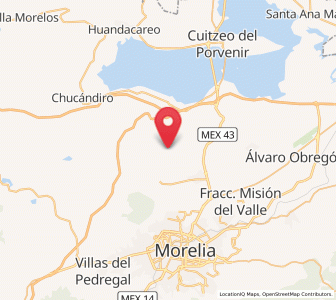 Map of Cañada de los Sauces, Michoacán