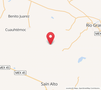 Map of Cañas, Zacatecas