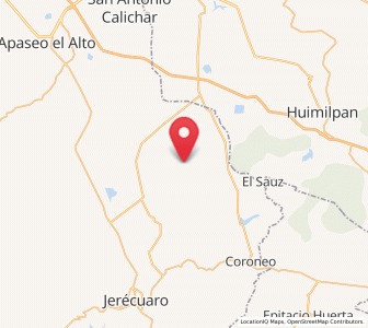 Map of Candelas, Guanajuato