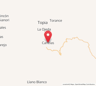 Map of Canelas, Durango