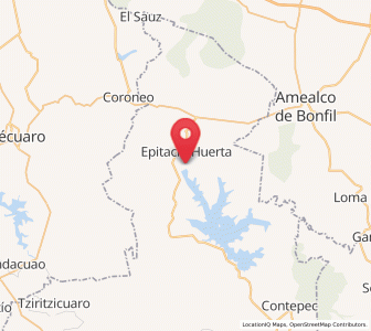 Map of Canindo y Pedregal, Michoacán