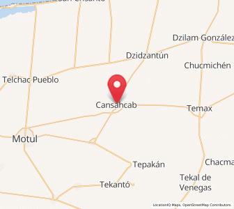 Map of Cansahcab, Yucatán