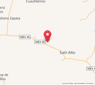 Map of Cantuna, Zacatecas