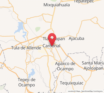 Map of Cardonal, Hidalgo