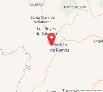 Map of Carona, Michoacán