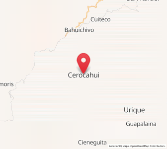 Map of Cerocahui, Chihuahua