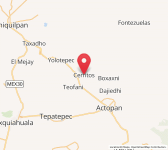 Map of Cerritos, Hidalgo