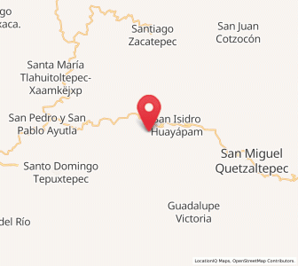 Map of Cerro Moneda, Oaxaca