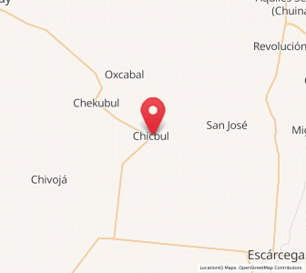 Map of Chicbul, Campeche