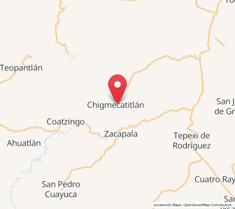 Map of Chigmecatitlán, Puebla