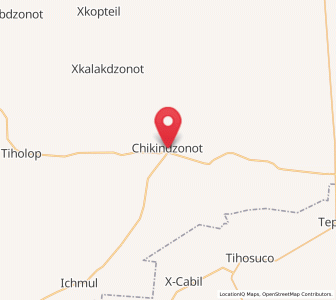 Map of Chikindzonot, Yucatán