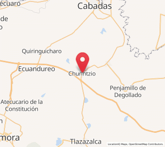 Map of Churintzio, Michoacán