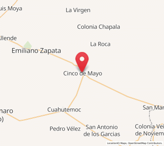 Map of Cinco de Mayo, Durango