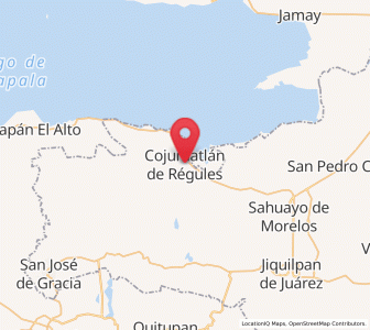Map of Cojumatlán de Régules, Michoacán