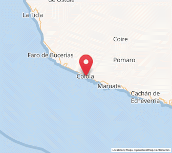 Map of Colola, Michoacán