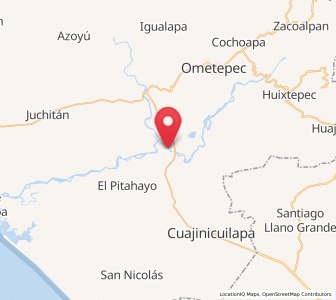 Map of Comaltepec, Guerrero