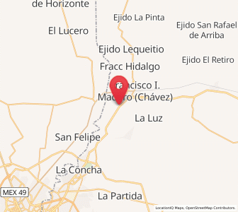 Map of Compuertas, Coahuila