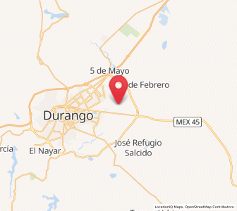 Map of Contreras, Durango