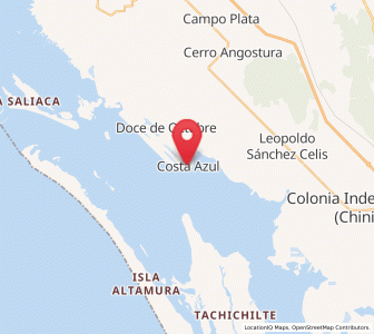 Map of Costa Azul, Sinaloa