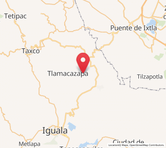 Map of Coxcatlán, Guerrero
