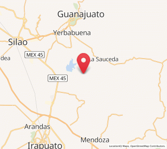 Map of Coyote, Guanajuato